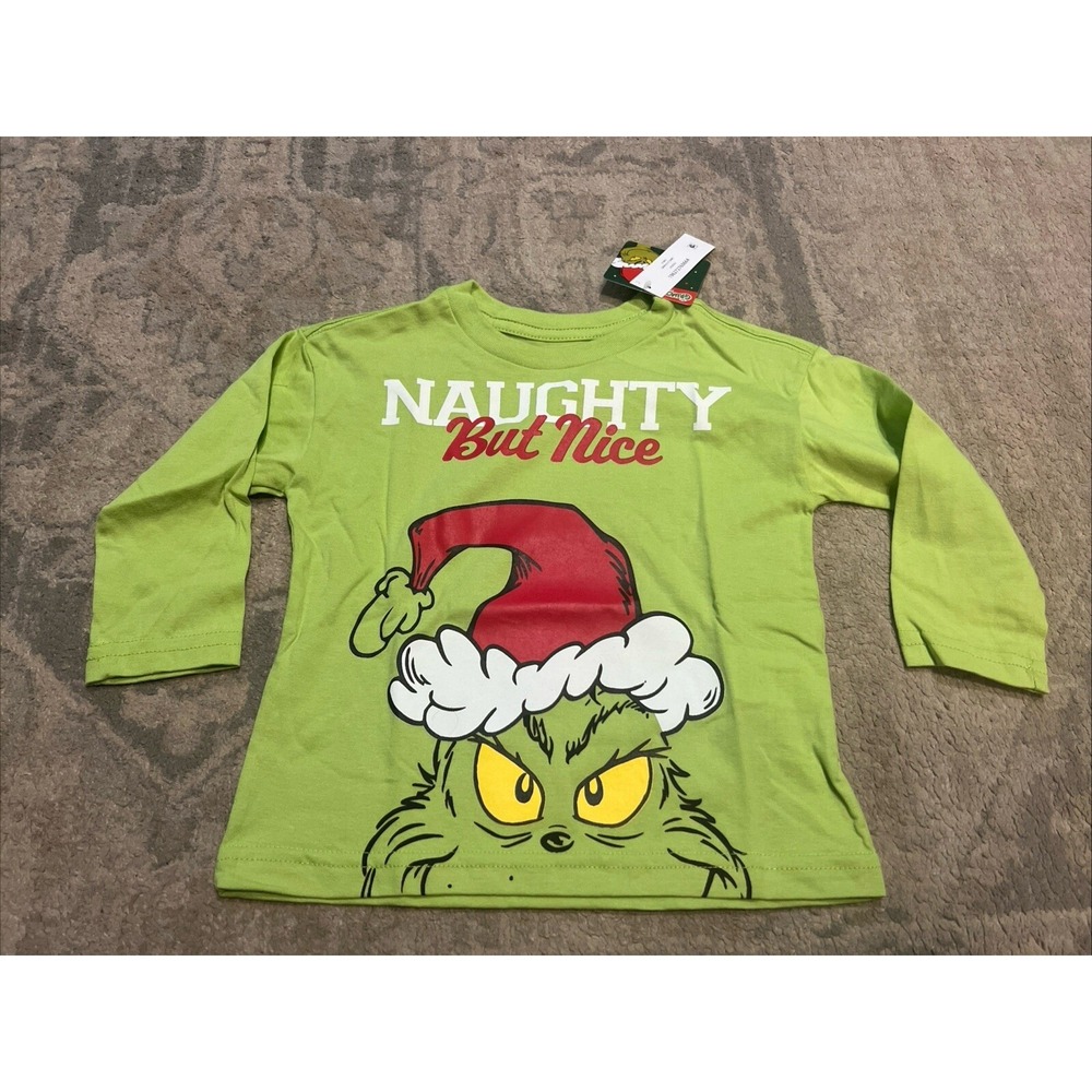 New Dr. Seuss Grinch Christmas Toddler Unisex Long Sleeve Shirt Sz‎ 2T 2 Toddler